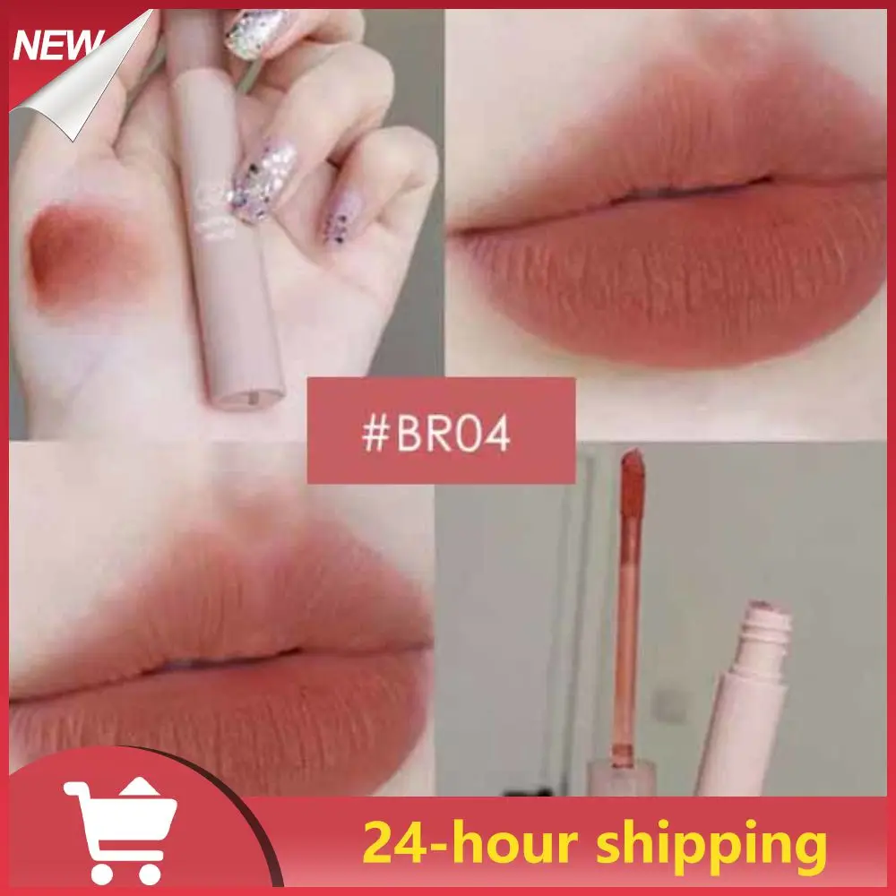 

Velvet Matte Lipstick Liquid Lip Gloss Chestnut Waterproof Long Lasting Lip Stick Women Red Lip Tint Student Beauty Cosmetic