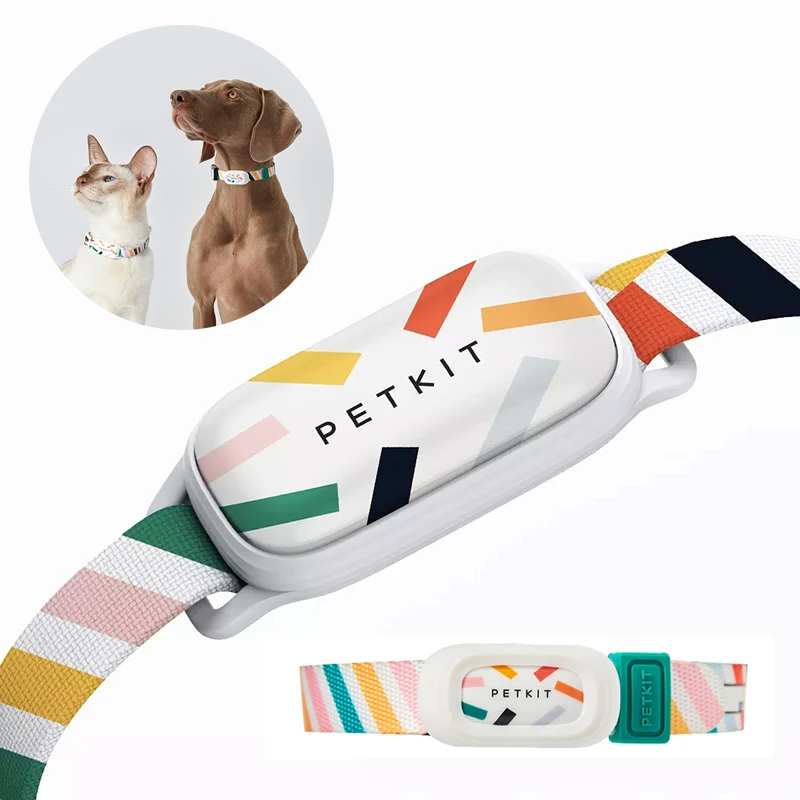 PETKIT Smart Pet Dog Cat Collar Tag Bluetooth Tracker Personalized Adjustable Nylon Inteligent Puppy Locator Voice APP Work