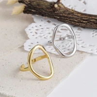 korean fashion gold silver simple geometric irregular hollow out ring for women 2022 jewelry wedding party gift wholesale