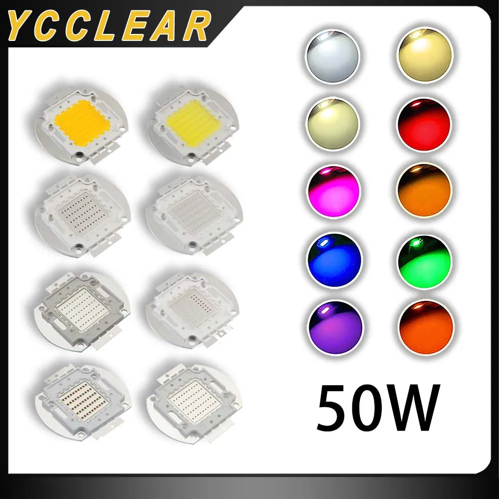 Tube Warm Natual Cool Cold White Blue Red Green Yellow Orange Purple Ir Full Spectrum Grow Lights 50w Light Beads