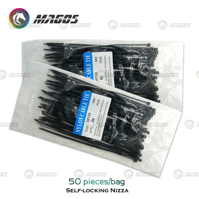 

Self-locking Plastic Nylon Cable Tie 50 pieces black 3x150mm Cable Tie Fastening Ring Industrial Cable Tie Cable Tie Set