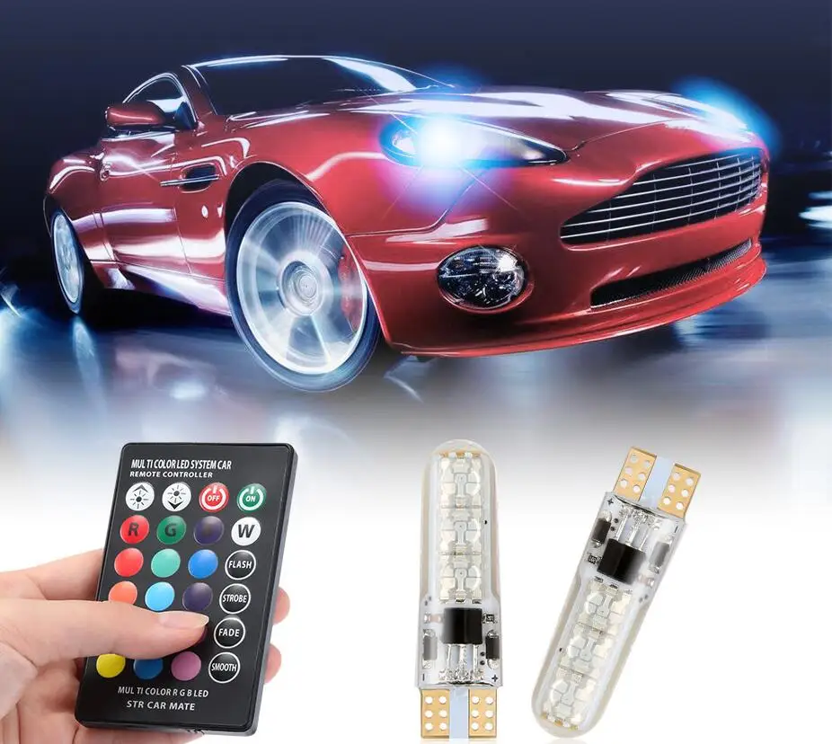 2x T10 RGB светодиодный ная лампа с пультом дистанционного управления для BMW E31 E32 E34 E36