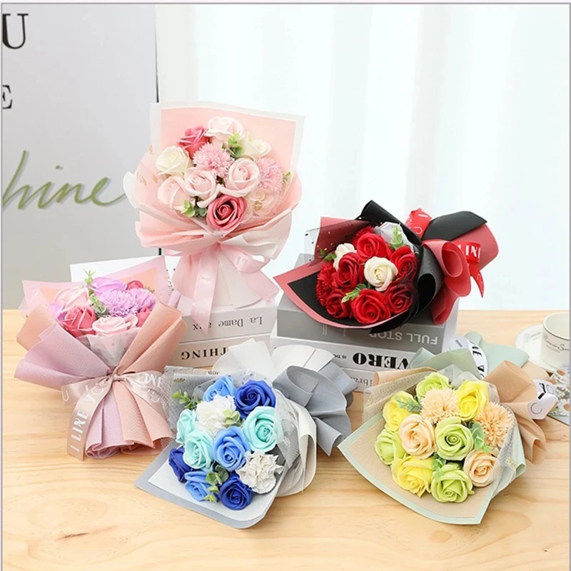 Искусственные Розы Духи Цветы Шелковый Шифон Декоративный Букет Для Обучения На