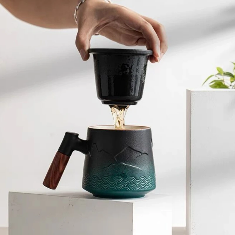 Retro Ceramic Tea Set High-grade Office Filter Water Cup Gifts For Men