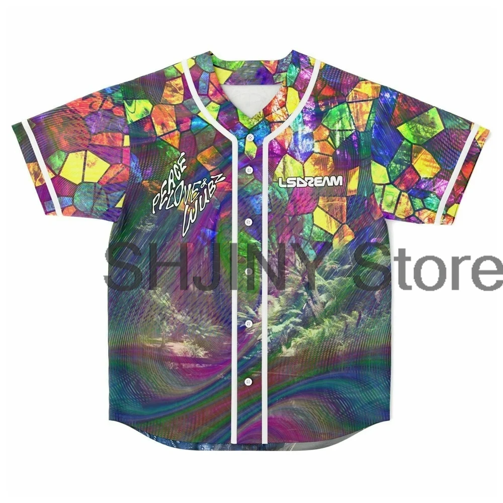 Lsdream Peace Love Wubz Джерси бейсбольная куртка рубашки унисекс футболка с коротким