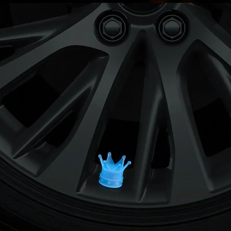 2/4 шт. автомобильные светящиеся колпачки для клапанов шин флуоресцентные ночные