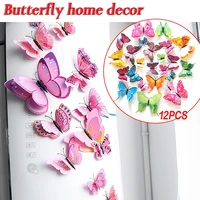 12 piece set assorted color innovative magnet fridge stickers butterfly wall home decor 3d butterfly art decal design