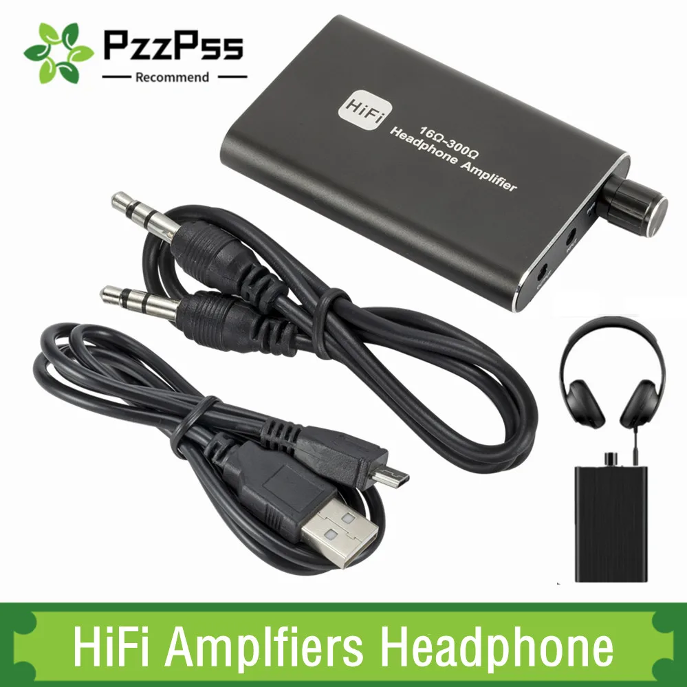 

PzzPss HiFi Amplfiers Headphone Earphone Amplifier Portable Aux In Port For Phone Android Music Player AMP With 3.5Mm Jack Cable