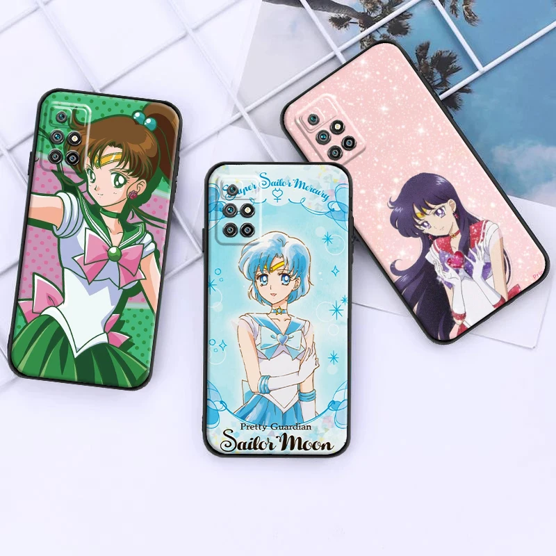

Bandai Sailor Moon Anime For Xiaomi Redmi 10 Phone Case Protect Soft Back Liquid Silicon Carcasa Funda Silicone Cover Black