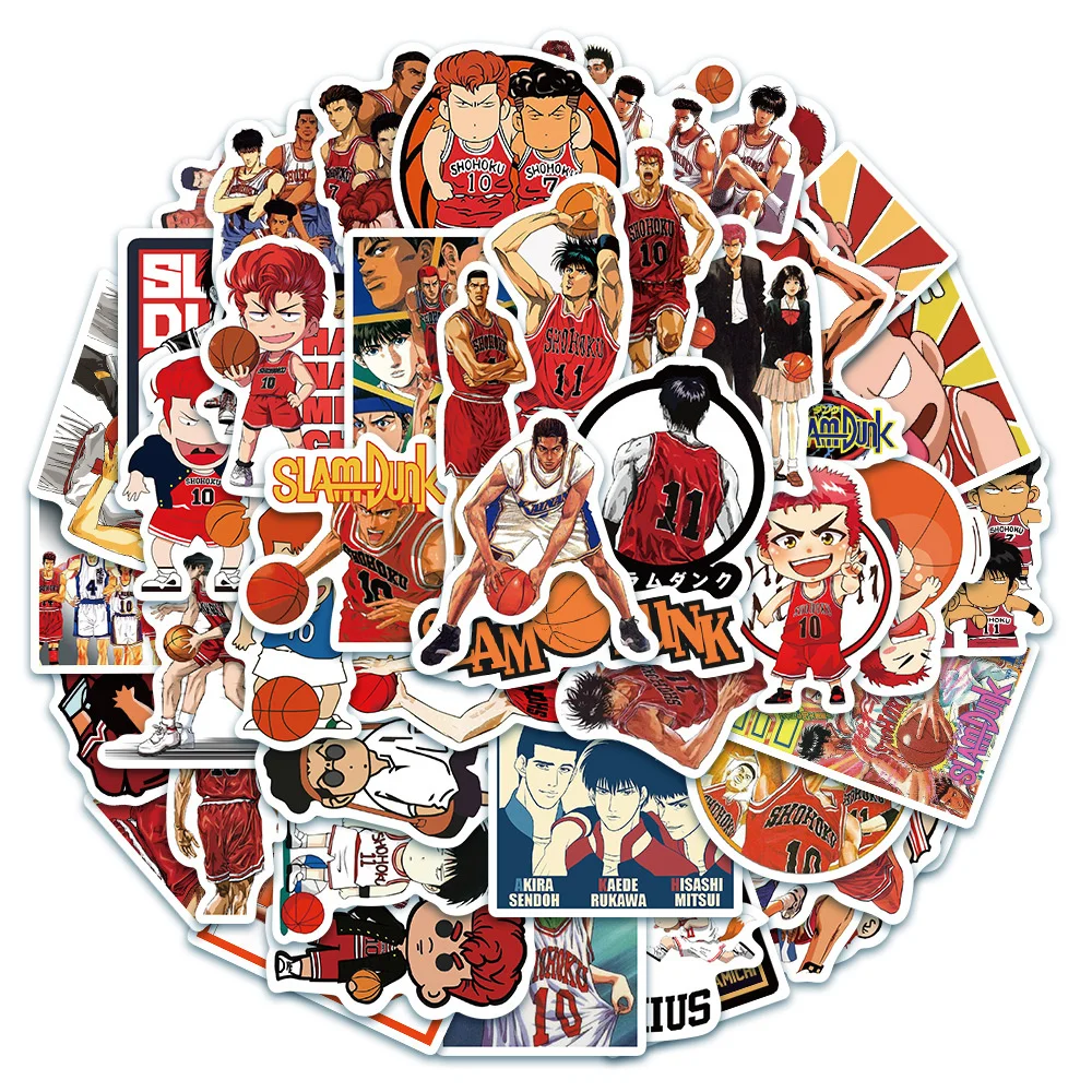 

10/30/50PCS Classic Anime SLAM DUNK Character Sticker for Luggage Laptop IPad Gift Journal Guitar Waterproof Sticker Wholesale