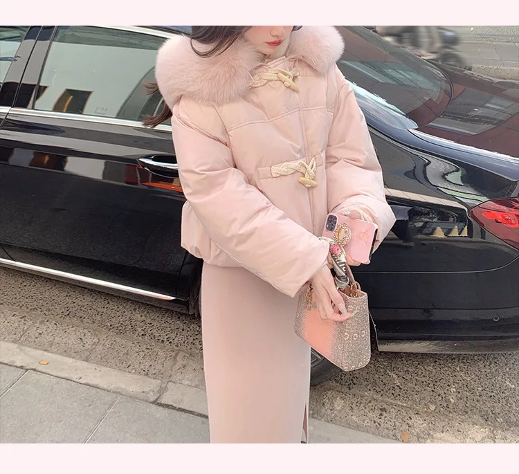 New Hooded Down Jacket Women's Winter Solid Colour Cotton Jacket Students Casual Top Thickening Warm Bread Clothes Jacket