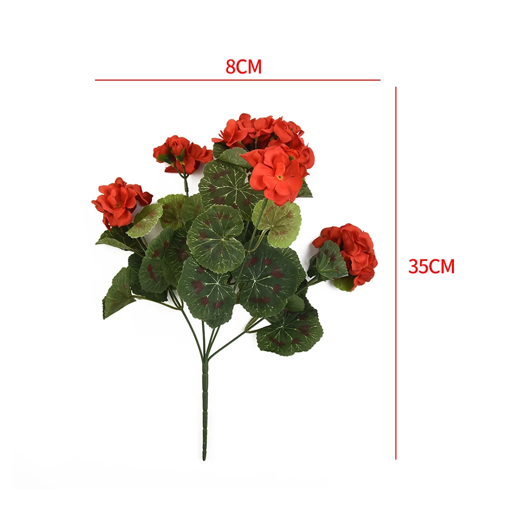 

1 Bunches Of Artificial Flowers Artificial Geranium Red Pink Flowers Plant Artificial Plants Artificial Flower 36cm