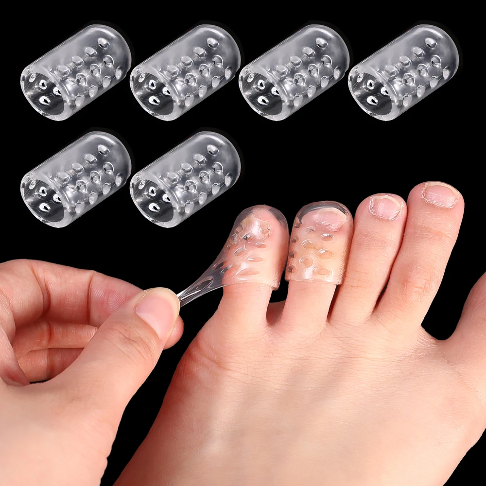 20pcs Transparent Silicone Toe Caps Anti-Friction Breathable Toe Protector Prevents Blisters Toe Caps Cover Protectors Foot Care