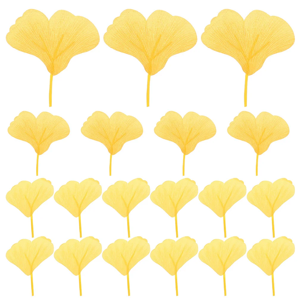 

200pcs Layout Ginkgo Leaves Simulated Leaves Dinner Table Fake Leaves Decors
