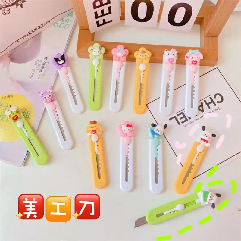 

Kawaii Sanrio Cartoon Art Knife Cute Hello Kitty Unpacking Opener Portable Knife Paper Cutter Christmas Creative Birthday Gifts