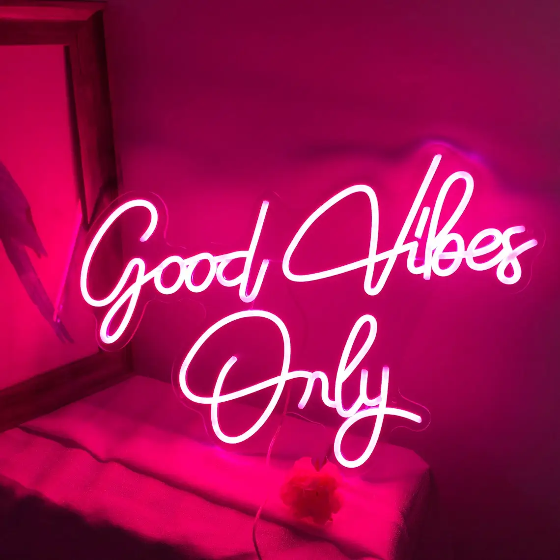 Good vibes Only INS Custom LED Neon Letters Sign Wall Decor For Living Room Wedding Party Cafe Store Neon Sign