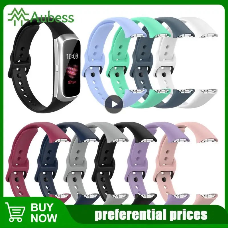 

Strap For Samsung Galaxy Fit SM-R370 Silicone Black Buckle Watchband Steel Shrapnel For Samsung Replacement Wrist Straps