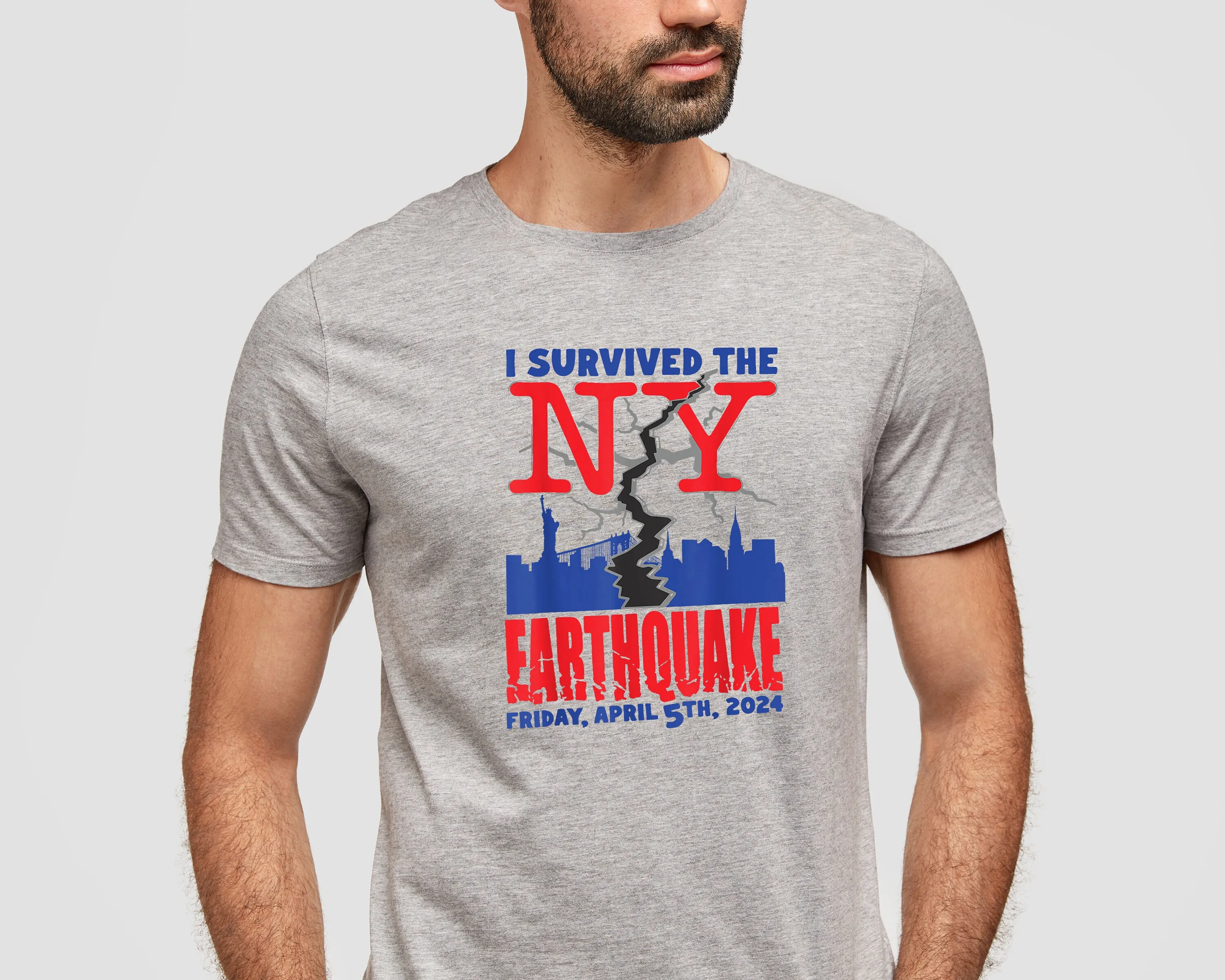 Футболка I Survived NYC Earthquake 2024.