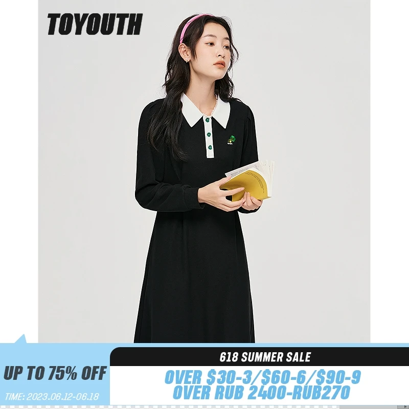 

Женское платье-поло с рукавами-фонариками, трапециевидной формы