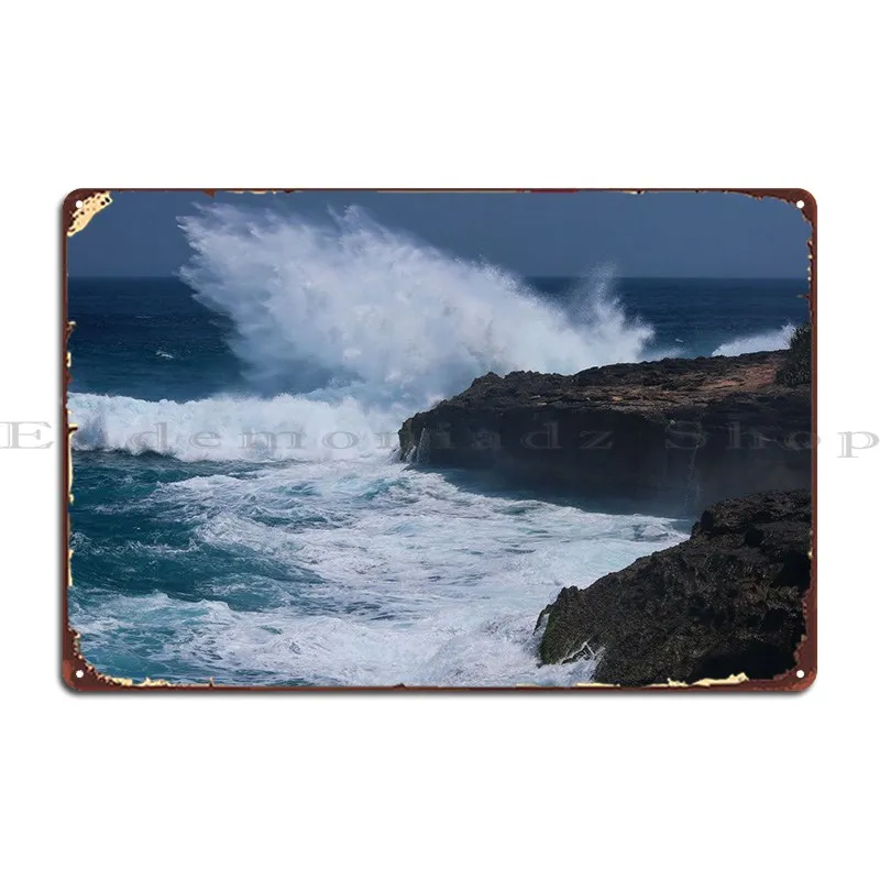 

Металлическая табличка с балийской тематикой Crashing Wave