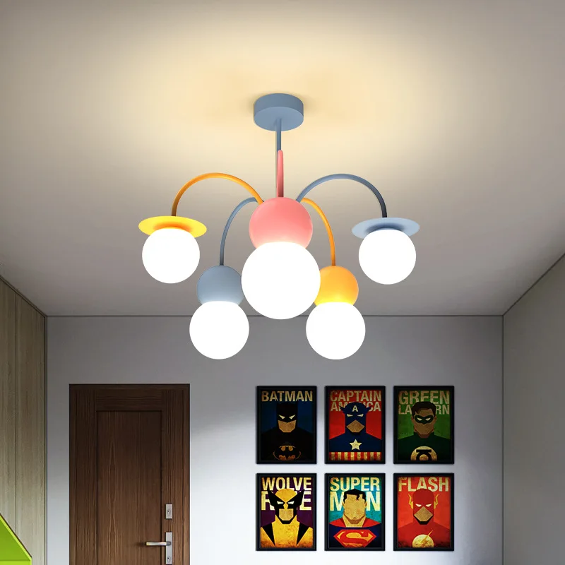 

Nordic Colorful Iron Art Ceiling Light for Children's Room Decoration, Pendant Light, Indoor Lighting Atmosphere Light Led Lamp