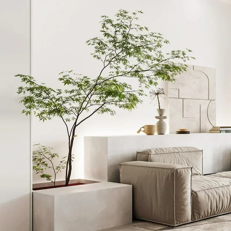 Имитация зеленого растения в гостиной большое бионическое растение Acer Palmatum пол