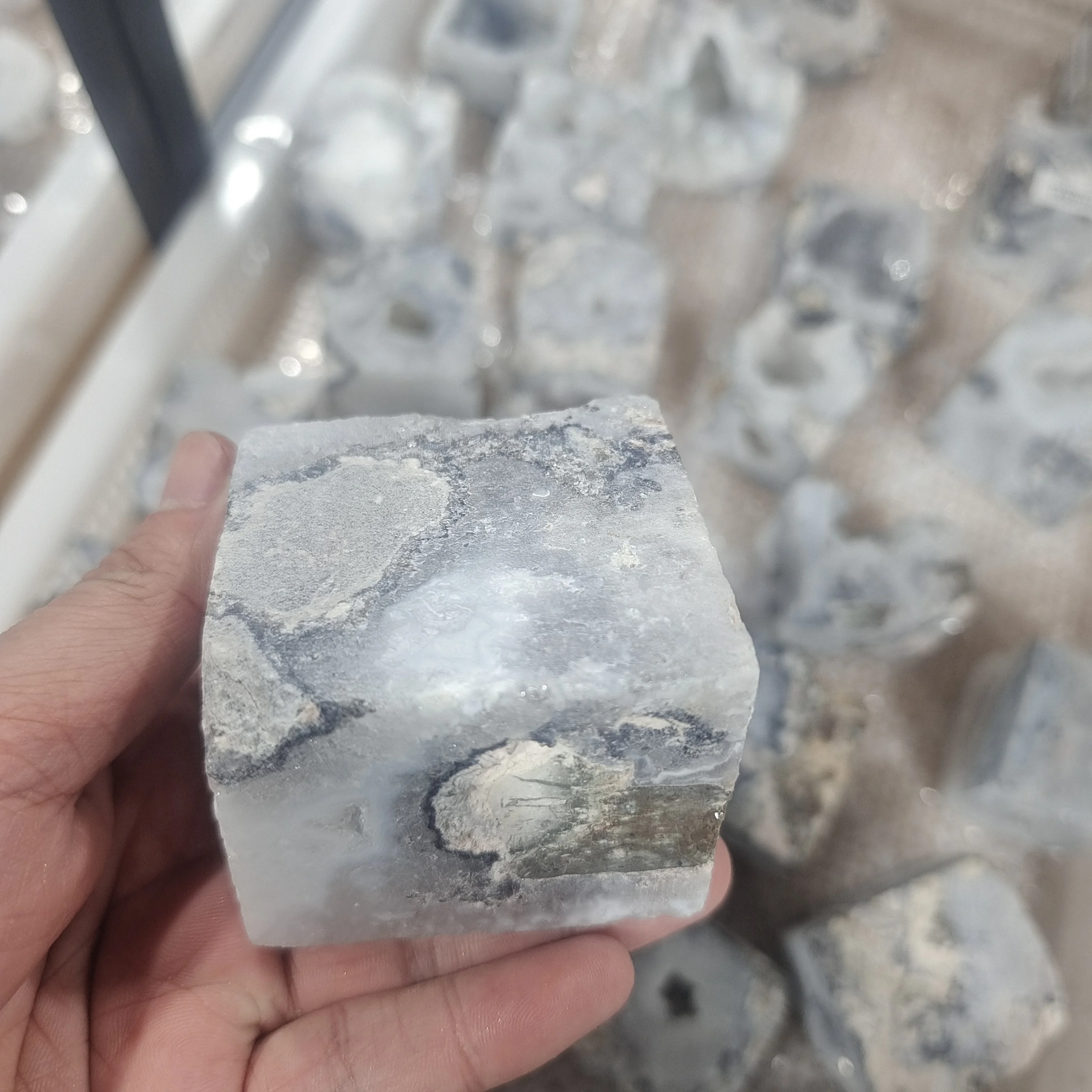 

Natural Mexican agate crystal holes Home Decor Agate with open squarecrystal clusters with agate holes 1pcs