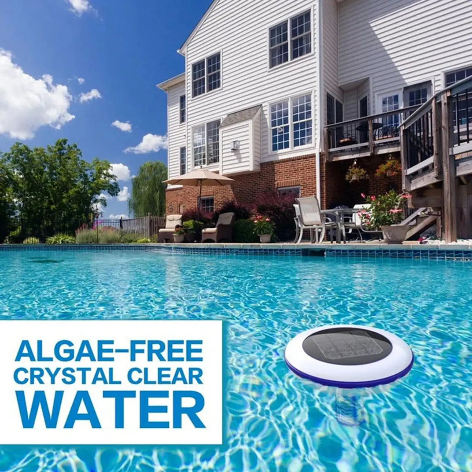 Solar Powered Pool Clarifier Water Purifier Pool Ionizer for Clean Pool SPA