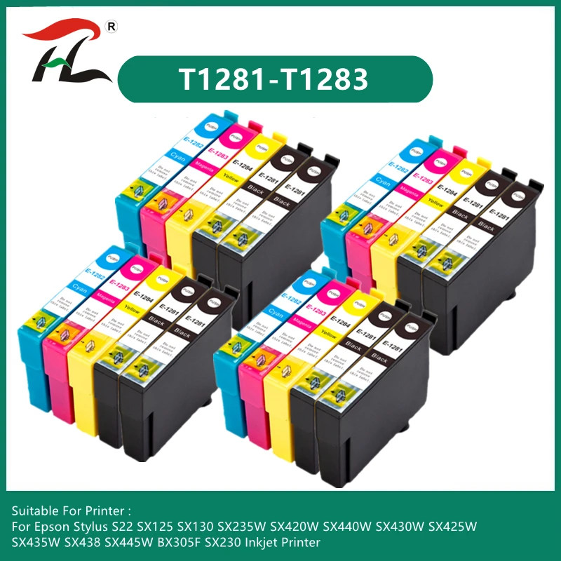 

Чернильный картридж для принтера Epson T1281 T1282 T1283 1281 для Epson Stylus S22 SX125 SX130 SX230 SX235W SX420W SX425W SX430W SX435W