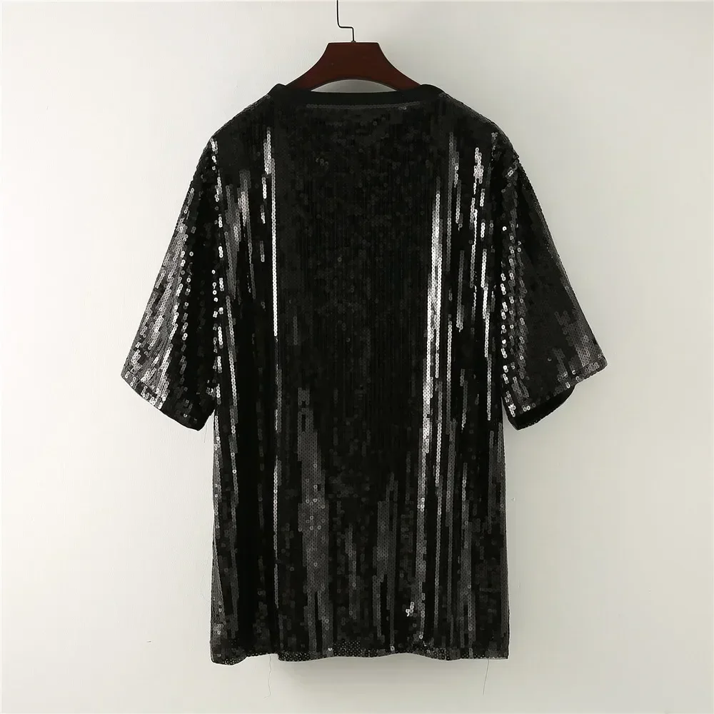 Летняя свободная женская футболка с круглым вырезом и буквенным принтом уличная