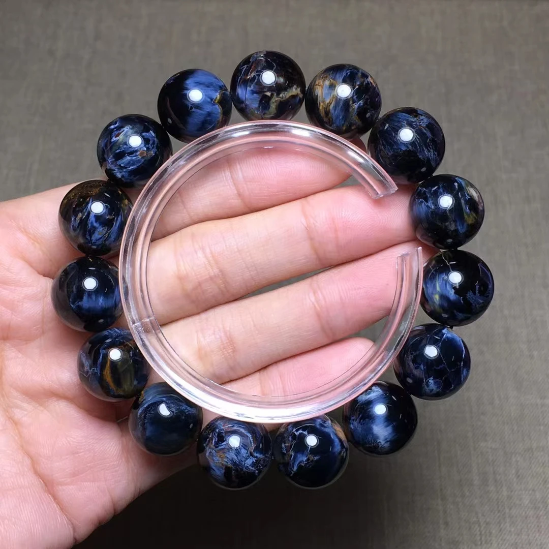 

14.5mm Natural Blue Pietersite Gems Round Beads Bracelet Jewelry Stretch Healing Bracelet Pietersite Namibia Women Men AAAAAA