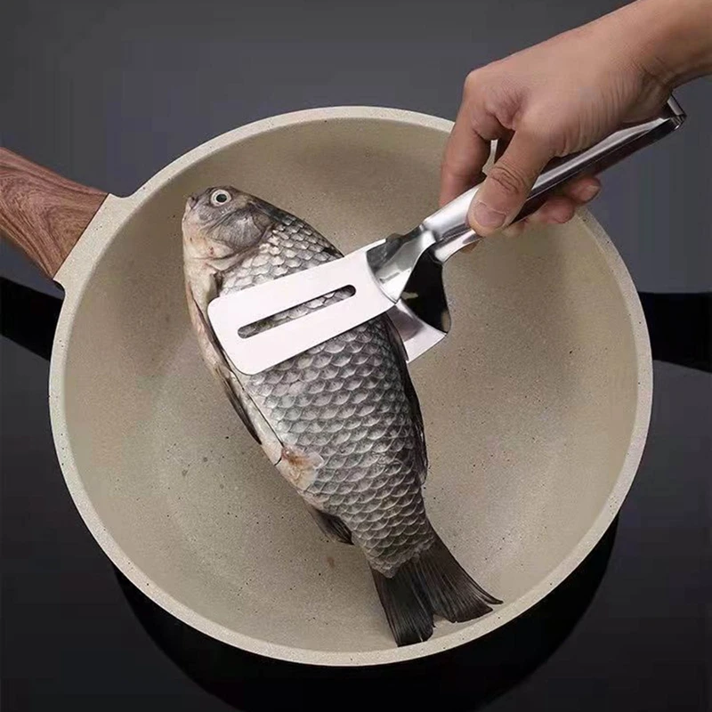 

Stainless Steel Frying Shovel Clip Multifunctional Steak Bbq Tongs Frying Fish Spatula Clip Bread Clip Household Kitchen Cooking