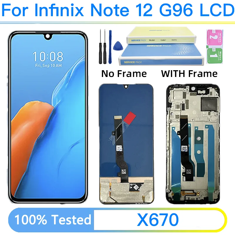 Фото 6,7 '' протестировано для Infinix Note 12 G96 X670, ЖК-дисплей, дигитайзер сенсорного экрана в сборе для Infinix X670, замена ЖК-дисплея №1