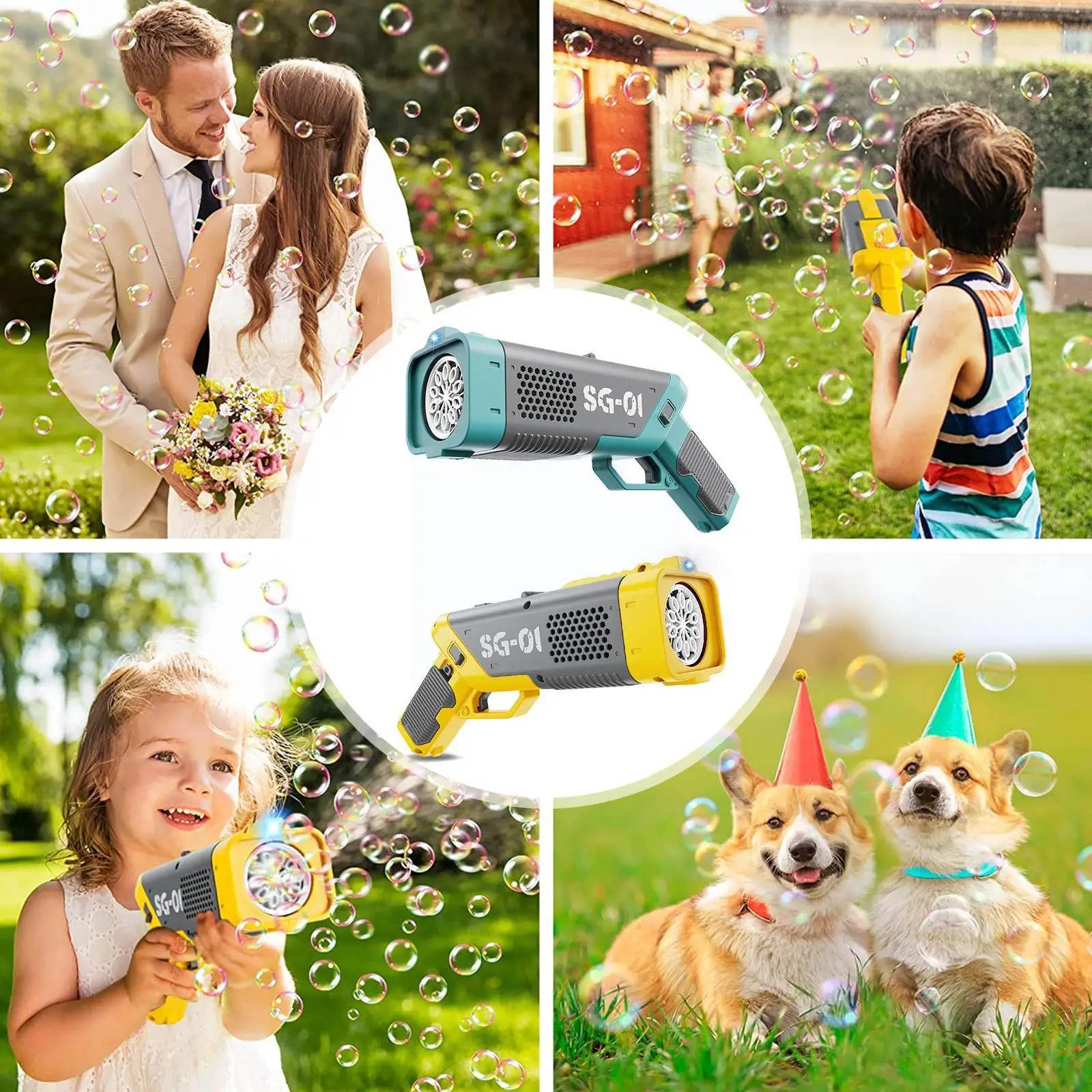 

Gatling Bubble Gun Toy Electric Bubble Machine Summer Outdoor Soap Water Children Toys Bathroom Party Outdoor Toys For Chil C8b3