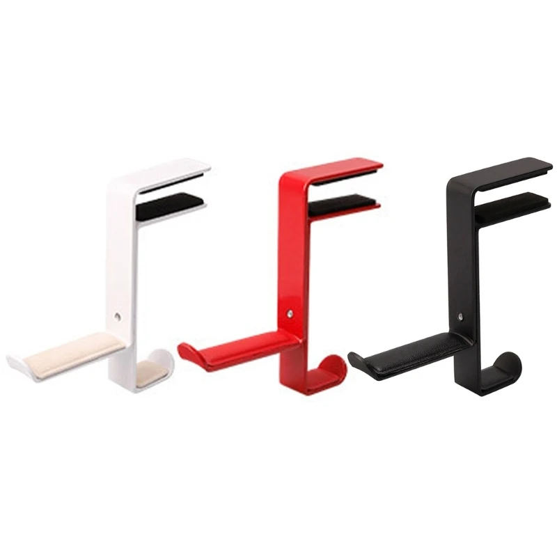 T5EE Headphone Stand Hanger Desk Mount Holder Headset Soundbar Stand Clamp Hook Space Save Hanger Under Desk Long Arm Holder
