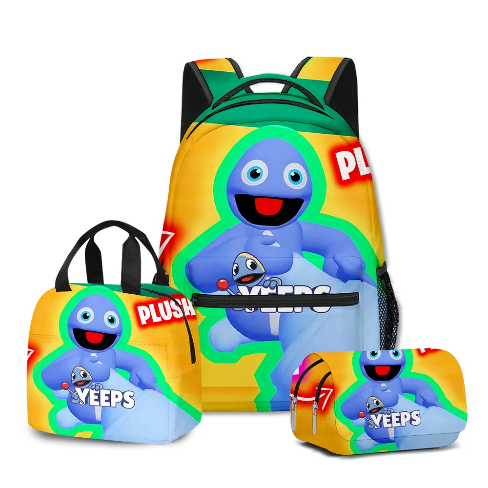Фото Модные молодежные Yeeps Hide and Seek с 3D принтом, 3 шт./компл., школьные сумки для ноутбука, рюкзак, портативная сумка для обеда, пенал №1