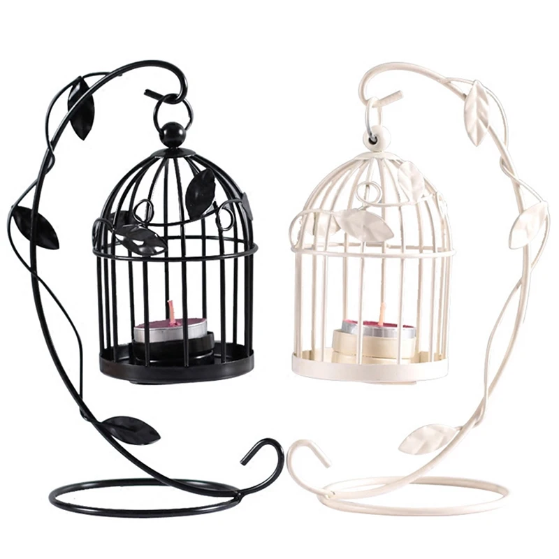 

1PC Vintage Decor Candle Holders Iron Art Candelabra Bird Cages Candlesticks Decorative For Home Decoration