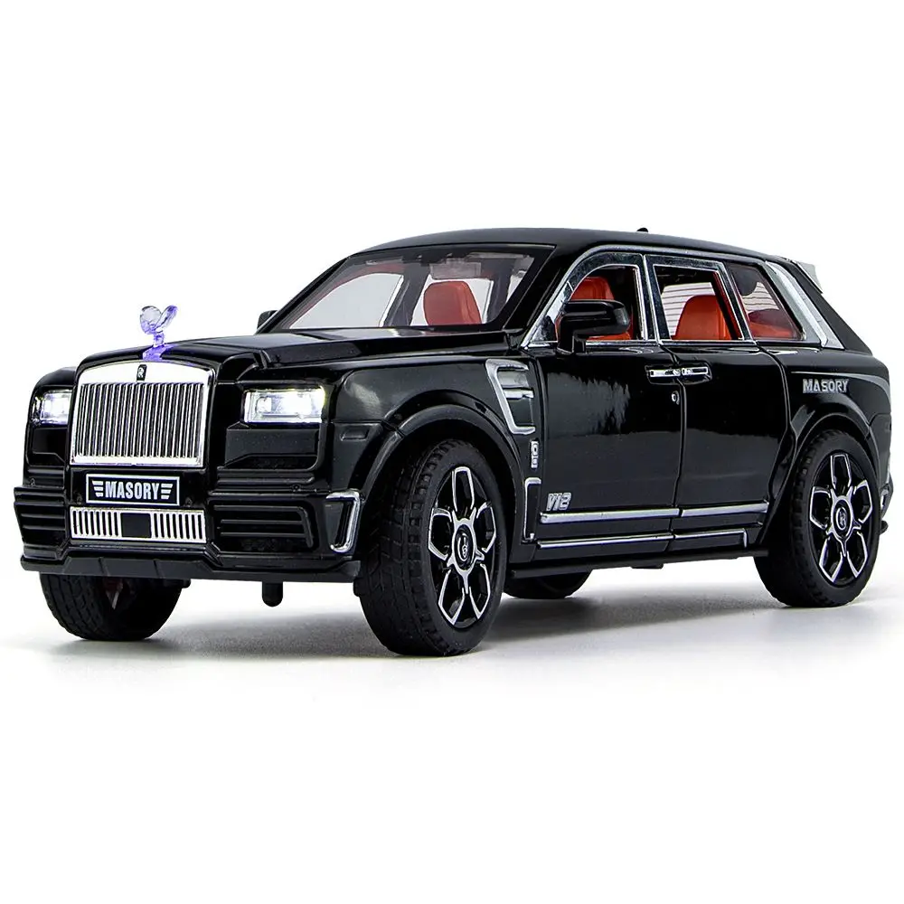 Фото Машинка-модель Rolls Royce Cullinan Mansory 1:24, внедорожник из сплава, шесть открывающихся деталей, полноприводный, с амортизаторами, рулевым управлением, светом и звуком, для настольного дисплея, подарок №5