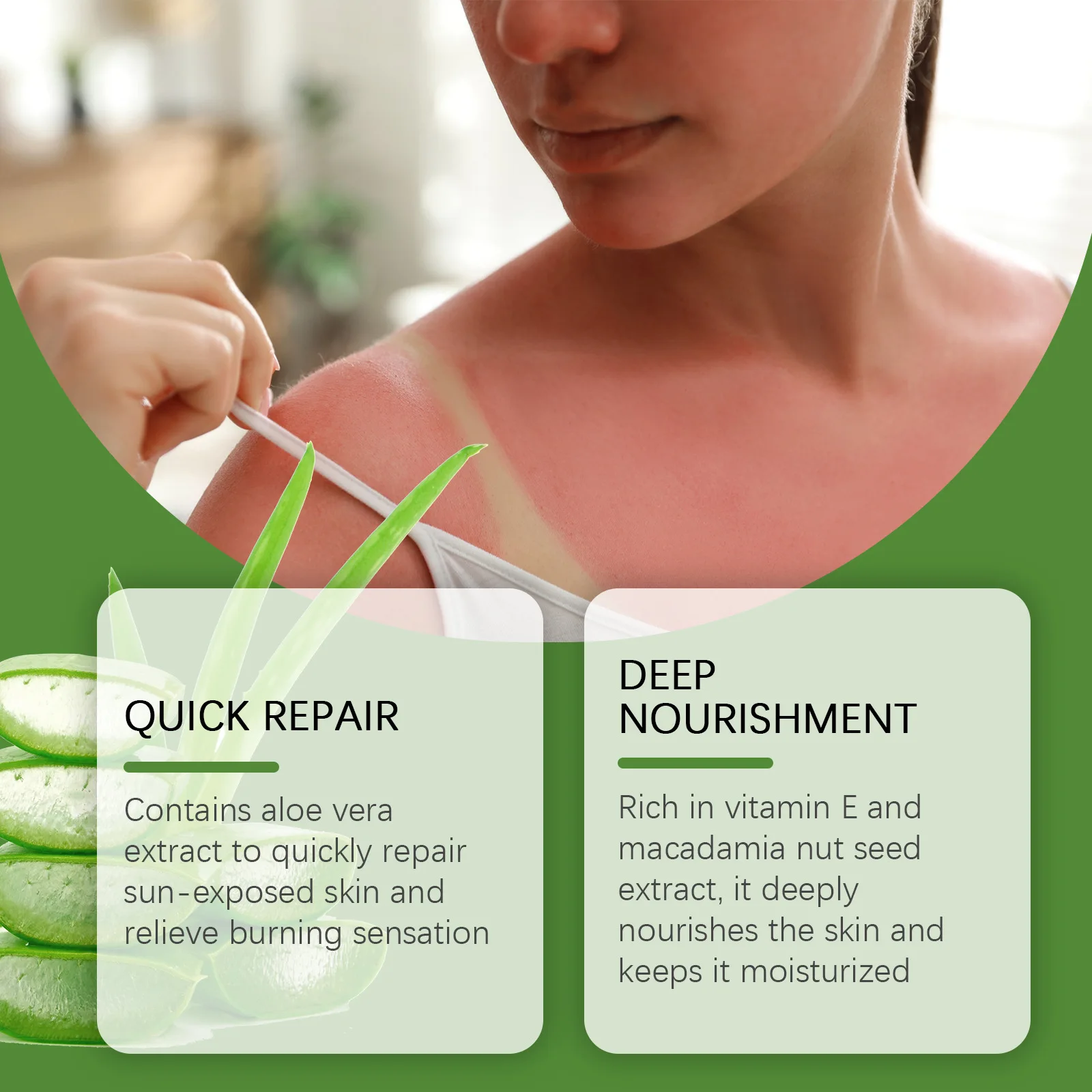 Бальзам с алоэ вера увлажняющий освежающий снимает покраснение сжигание