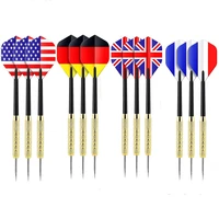 metal tip darts with national flag flights dart metal tip set 12 pieces for dartboard