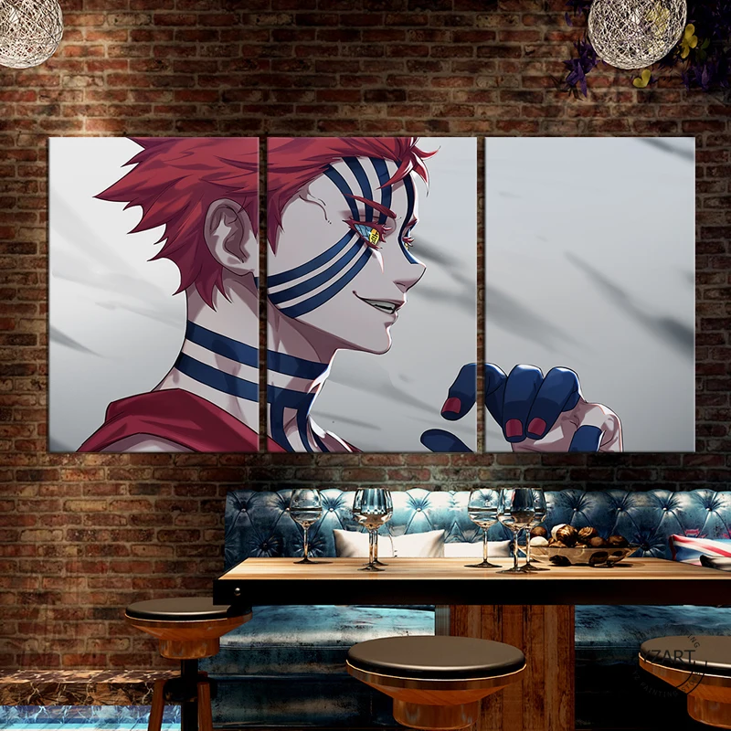

Unframed 5/3 Pieces Akaza Upper Moon Demon Slayer Anime Poster Art Canvas Paintings HD Wall Pictures for Living Room Decor Gift