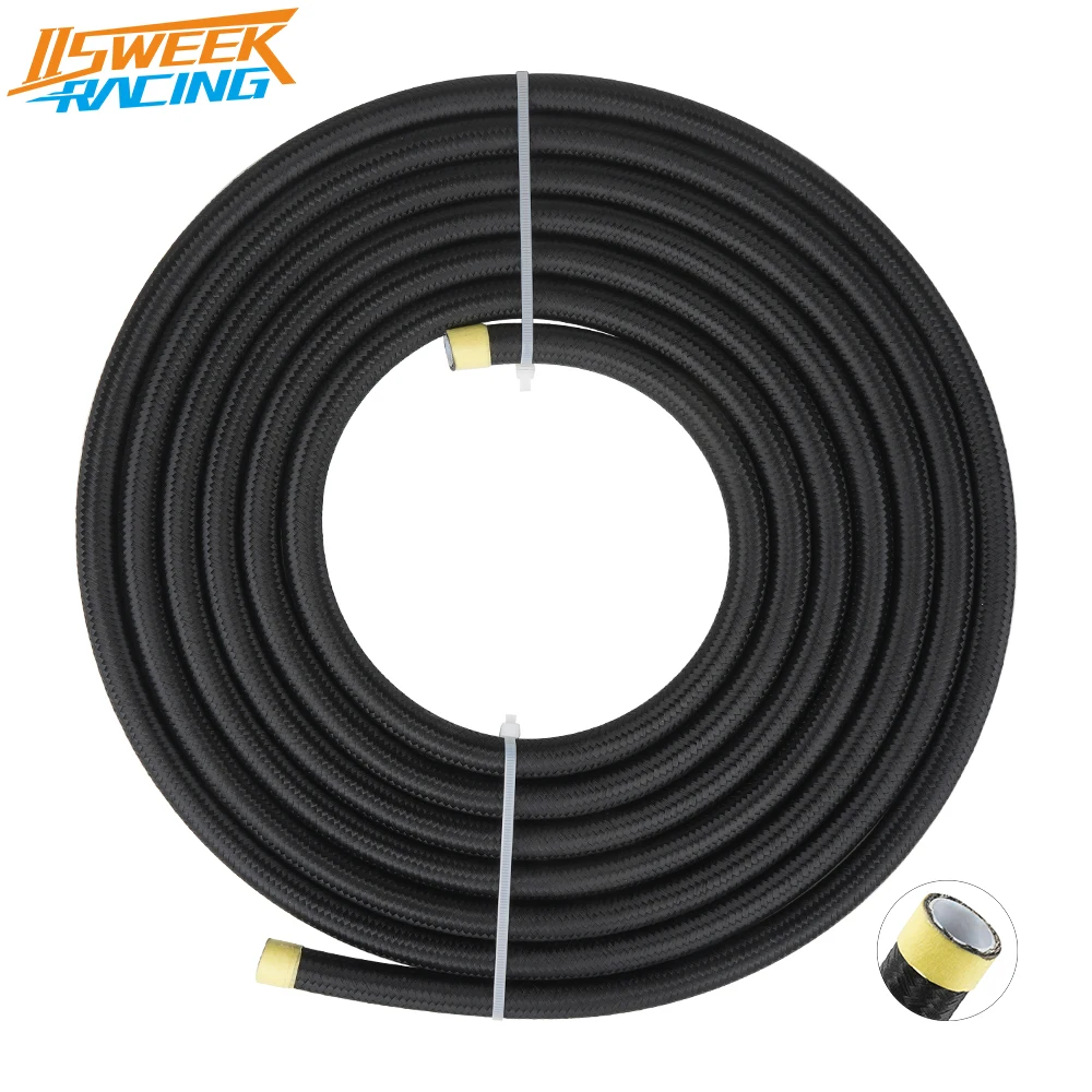 

6m/19ft Nylon Braided Fuel Line Hose PTFE E85 Ethanol Fuel Injection Line for All Oil Gas Fuel Fuel Lube Alcohol