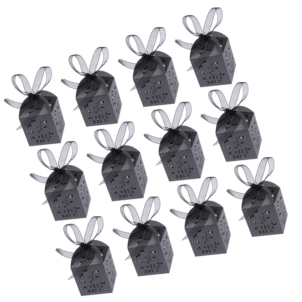 

Bagscandy Treat Boxes Tote Hollow Favor Trick Orreusable Paper Black Gift