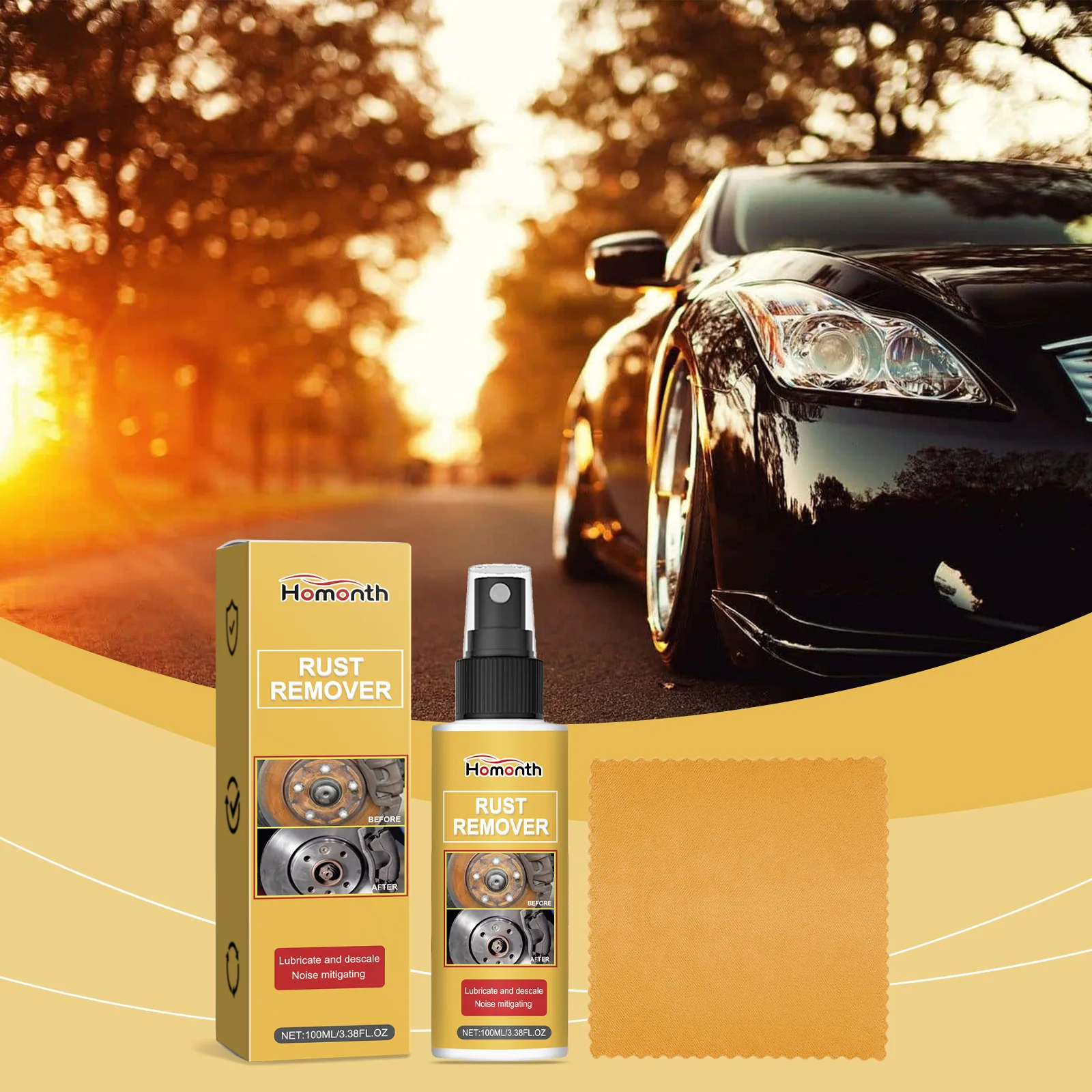 

Средство для удаления ржавчины с металла автомобиля 100 мл - очиститель частиц железа и защитное покрытие для покраски поверхности, помогает предотвратить коррозии