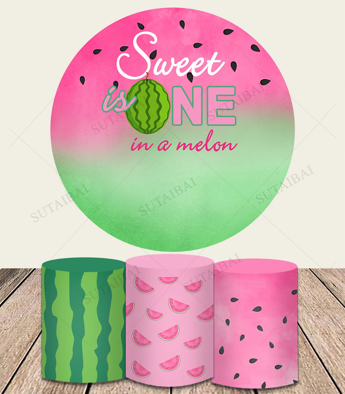 Baby 1st Birthday Watermelon Party Photography Backdrops Child Happy Sweet Photocall Family Shoot Celebrations Poster Background
