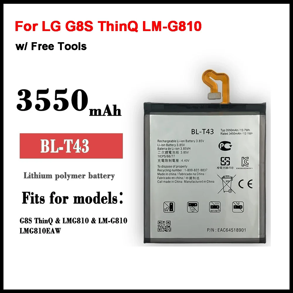 100% BL-T43 Новый аккумулятор для LG G8S ThinQ LM-G810 3550 мАч оригинальные аккумуляторы