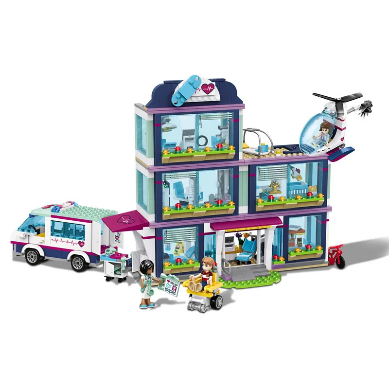 

New 932pcs Friends Girl Series 41318 Model Building Blocks Toys Hospital Children Bricks Toys Girl Christmas Gifts