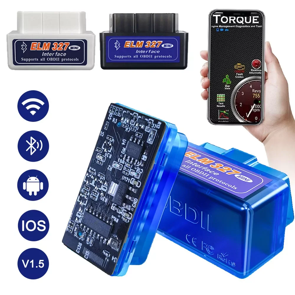 

Latest OBD2 Car Scanner ELM 327 Tester Wireless WIFI Bluetooth Car Code Reader Check Diagnostic for IOS and Android
