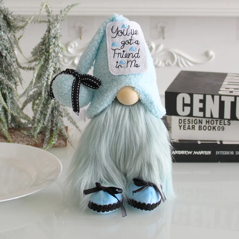 

Christmas Thanksgiving Gnome Plush for Home Decorations,Blue Gnome Table Decor for Winter Holiday Kitchen Christmas Spring Decor