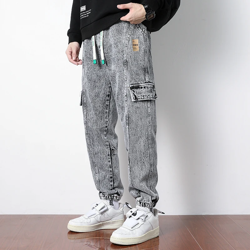 8XL Mens Jeans Pants Male Loose Plus Size Oversize Wide Leg Black Denim Trousers Homme Big 7XL 6XL 5XL Blue For Husbund Z504